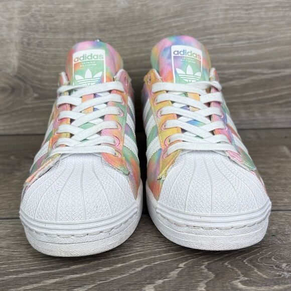 Adidas Superstar Women’s Sz 8.5 Pastel Tie-Dye Low Top Lace Up Sneakers FY1268 - Picture 2 of 10